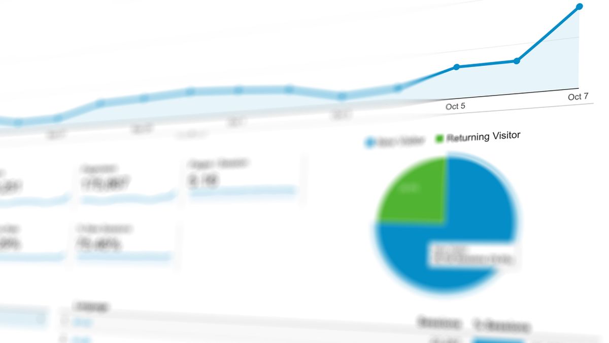 Abstract visualization of data analytics with graphs and charts showing dynamic growth.