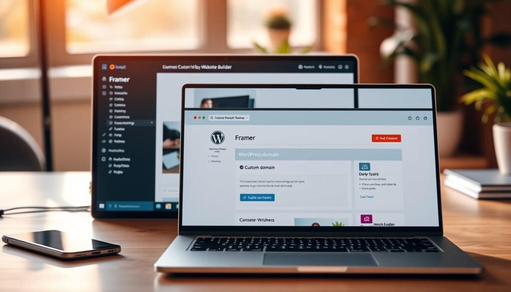 can you connect wordpress as framer custom domain
