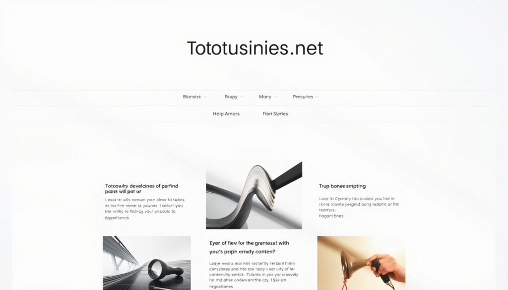 A minimalist, clean-looking blog interface with a large, prominent "Tontonbusiness.net" logo at the top, followed by a grid of blog post thumbnails. Each thumbnail should have a title, a brief description, and a placeholder image. The overall aesthetic should be modern, professional, and visually appealing, with a focus on showcasing the blog content. The lighting should be natural and diffused, with a soft, warm color palette. The camera angle should be slightly elevated, giving a birds-eye view of the blog layout. The mood should convey a sense of productivity, organization, and the value of high-quality content.