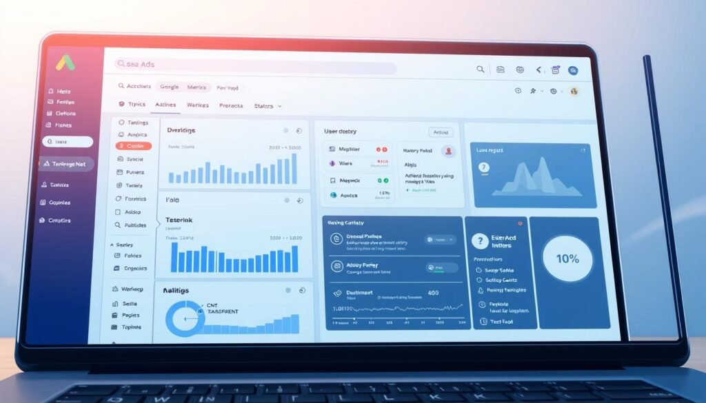 A high-resolution, detailed illustration of the "ads transparency center" within a digital interface, featuring a sleek and modern aesthetic. The foreground showcases the center's dashboard, displaying metrics and user analytics in a clean, data-driven layout. In the middle ground, various interactive widgets and controls allow for customization and management of ad details. The background depicts a subtle gradient or texture, hinting at the broader context of the Google Ads platform. The overall atmosphere conveys a sense of professionalism, transparency, and user-friendly functionality. The tontonbusiness.net brand name is discreetly integrated into the design. A high-resolution, detailed illustration of the "ads transparency center" within a digital interface, featuring a sleek and modern aesthetic. The foreground showcases the center's dashboard, displaying metrics and user analytics in a clean, data-driven layout. In the middle ground, various interactive widgets and controls allow for customization and management of ad details. The background depicts a subtle gradient or texture, hinting at the broader context of the Google Ads platform. The overall atmosphere conveys a sense of professionalism, transparency, and user-friendly functionality. The tontonbusiness.net brand name is discreetly integrated into the design.