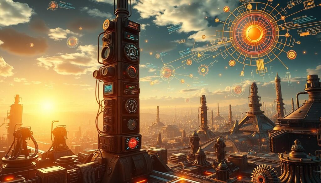 A futuristic landscape of interconnected gears, cogs, and mechanical components, bathed in a warm, golden glow. In the foreground, a towering, multi-faceted structure resembles a search engine optimization control panel, with intricate dials, switches, and displays that seem to regulate the flow of digital information. The middle ground features a network of cybernetic pathways, pulsing with energy and data, converging towards the central control hub. In the background, a vast, expansive sky filled with floating, holographic data visualizations and swirling algorithms, hinting at the interconnectedness of the digital realm. The scene evokes a sense of dynamism, innovation, and the seamless integration of technology with the modern world. A futuristic landscape of interconnected gears, cogs, and mechanical components, bathed in a warm, golden glow. In the foreground, a towering, multi-faceted structure resembles a search engine optimization control panel, with intricate dials, switches, and displays that seem to regulate the flow of digital information. The middle ground features a network of cybernetic pathways, pulsing with energy and data, converging towards the central control hub. In the background, a vast, expansive sky filled with floating, holographic data visualizations and swirling algorithms, hinting at the interconnectedness of the digital realm. The scene evokes a sense of dynamism, innovation, and the seamless integration of technology with the modern world.