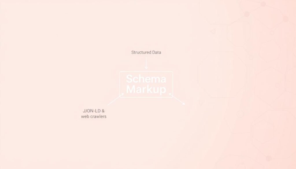A schema markup diagram set against a soft, gradient background. In the foreground, a clean and minimalist illustration of schema markup components like structured data, JSON-LD, and web crawlers. The midground showcases the flow and connection between these elements, highlighted by clean lines and geometric shapes. The background features a subtle pattern of hexagons or other geometric shapes, creating a sense of depth and tech-savvy aesthetic. The overall mood is one of clarity, simplicity, and optimization - reflecting the importance of schema markup for voice search in the AI-driven future. A schema markup diagram set against a soft, gradient background. In the foreground, a clean and minimalist illustration of schema markup components like structured data, JSON-LD, and web crawlers. The midground showcases the flow and connection between these elements, highlighted by clean lines and geometric shapes. The background features a subtle pattern of hexagons or other geometric shapes, creating a sense of depth and tech-savvy aesthetic. The overall mood is one of clarity, simplicity, and optimization - reflecting the importance of schema markup for voice search in the AI-driven future.