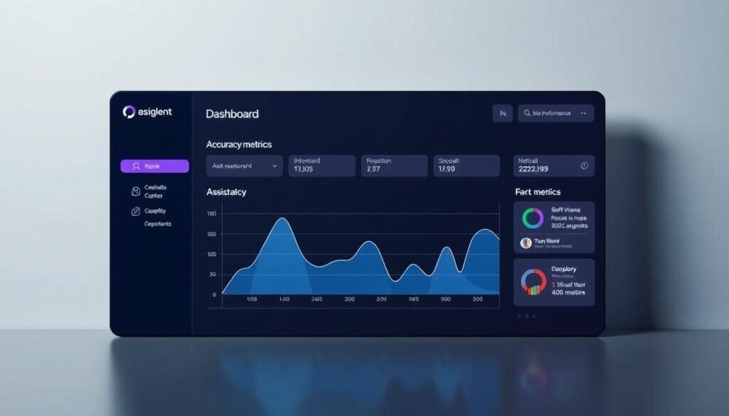 A sleek and modern dashboard display showcasing key "Assistant Recall and Accuracy Metrics" against a clean, minimalist background. In the foreground, a high-resolution graph plots the relevant performance data, with crisp, easy-to-read visualization. The middle ground features intuitive UI elements and icons that convey the metric categories at a glance. In the background, a subtle gradient or abstract geometric pattern lends a sophisticated, technology-driven aesthetic. Balanced lighting creates depth and highlights the data visualizations. The overall mood is one of analytical precision, data-driven insights, and a forward-thinking, future-focused approach to SEO metrics. A sleek and modern dashboard display showcasing key "Assistant Recall and Accuracy Metrics" against a clean, minimalist background. In the foreground, a high-resolution graph plots the relevant performance data, with crisp, easy-to-read visualization. The middle ground features intuitive UI elements and icons that convey the metric categories at a glance. In the background, a subtle gradient or abstract geometric pattern lends a sophisticated, technology-driven aesthetic. Balanced lighting creates depth and highlights the data visualizations. The overall mood is one of analytical precision, data-driven insights, and a forward-thinking, future-focused approach to SEO metrics.