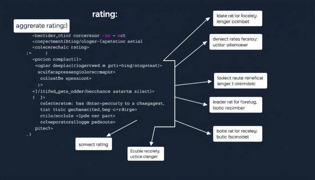 Generate an image of an aggregate rating schema markup example Generate an image of an aggregate rating schema markup example